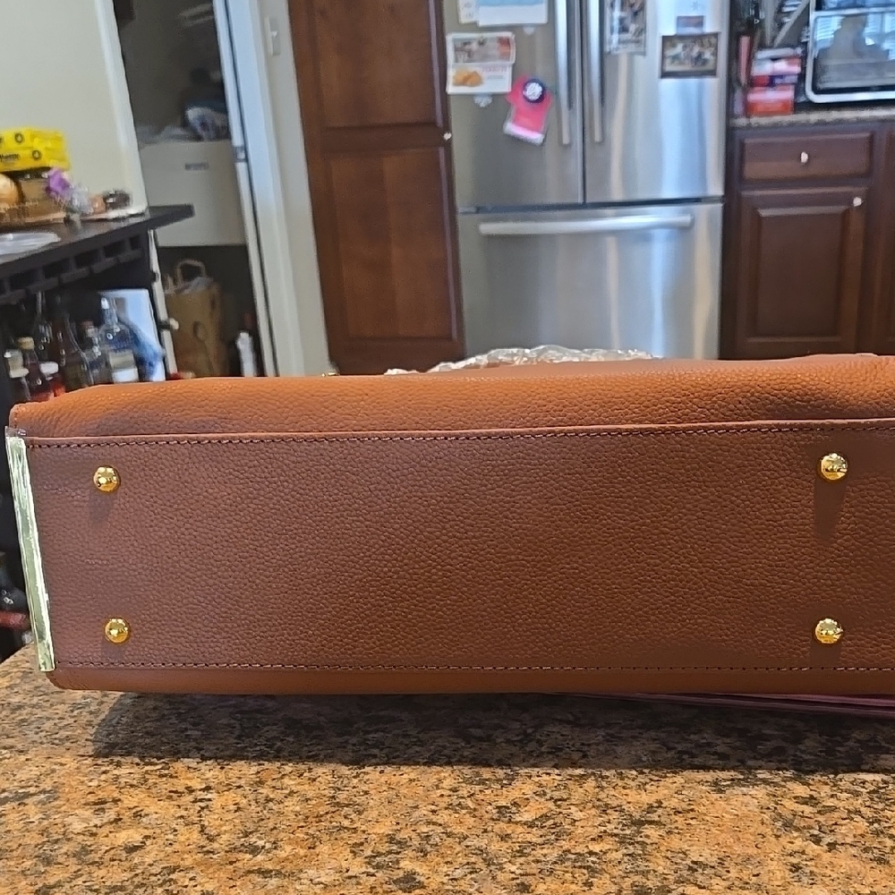 Joy & Iman Brown Leather Tote Bag - Picture 14 of 16